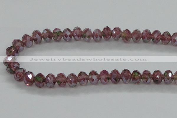 CLG06 12 inches 6*8mm faceted rondelle handmade lampwork beads