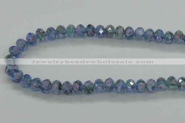 CLG07 12 inches 6*8mm faceted rondelle handmade lampwork beads