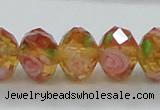 CLG08 12 inches 6*8mm faceted rondelle handmade lampwork beads