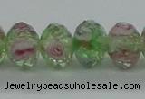 CLG09 12 inches 6*8mm faceted rondelle handmade lampwork beads