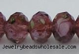 CLG15 13.5 inches 9*12mm faceted rondelle handmade lampwork beads