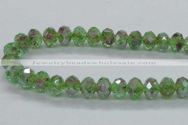 CLG16 13.5 inches 9*12mm faceted rondelle handmade lampwork beads