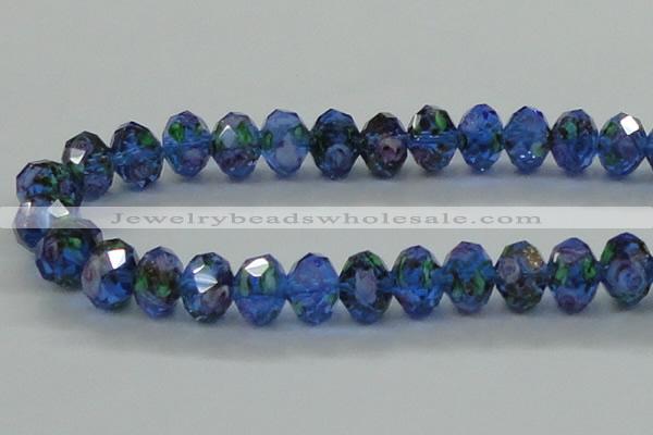 CLG17 13.5 inches 9*12mm faceted rondelle handmade lampwork beads