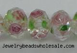 CLG18 13.5 inches 9*12mm faceted rondelle handmade lampwork beads