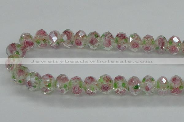 CLG18 13.5 inches 9*12mm faceted rondelle handmade lampwork beads