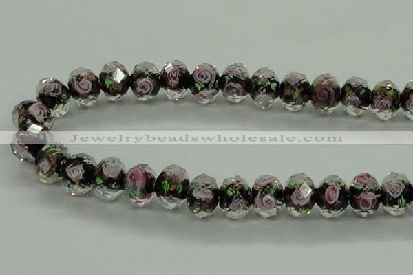 CLG19 13.5 inches 9*12mm faceted rondelle handmade lampwork beads