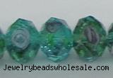 CLG20 13.5 inches 9*12mm faceted rondelle handmade lampwork beads