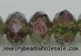 CLG22 13.5 inches 9*12mm faceted rondelle handmade lampwork beads