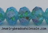 CLG23 13.5 inches 9*12mm faceted rondelle handmade lampwork beads