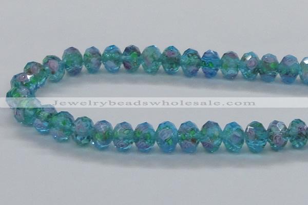 CLG23 13.5 inches 9*12mm faceted rondelle handmade lampwork beads