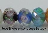 CLG24 13.5 inches 9*12mm faceted rondelle handmade lampwork beads