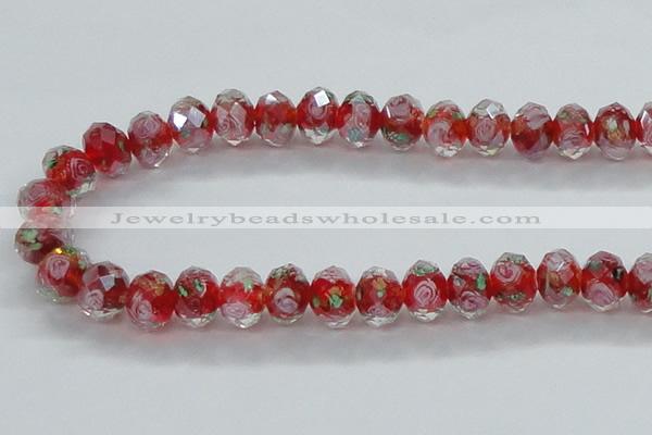 CLG25 15 inches 8*10mm faceted rondelle handmade lampwork beads