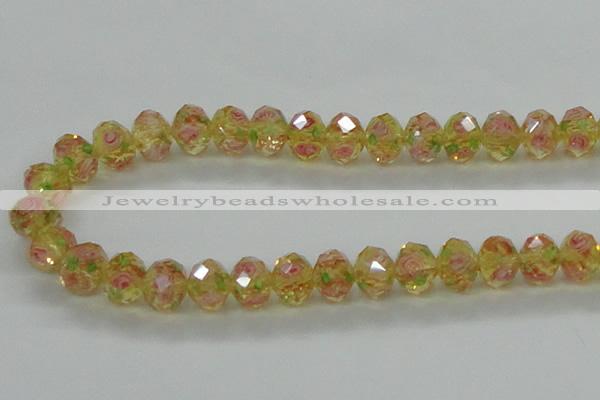 CLG26 15 inches 8*10mm faceted rondelle handmade lampwork beads