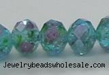 CLG28 15 inches 8*10mm faceted rondelle handmade lampwork beads