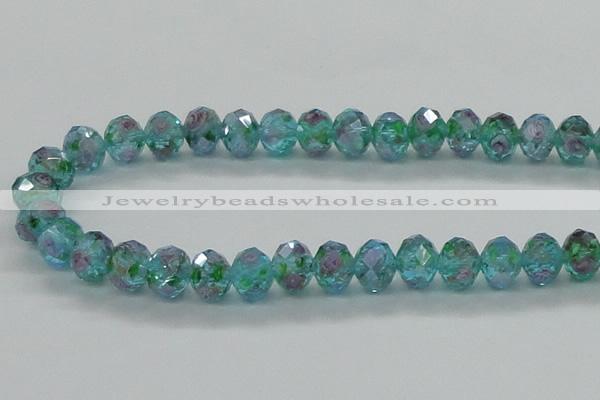 CLG28 15 inches 8*10mm faceted rondelle handmade lampwork beads