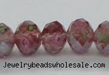 CLG29 15 inches 8*10mm faceted rondelle handmade lampwork beads