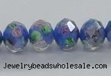 CLG30 15 inches 8*10mm faceted rondelle handmade lampwork beads