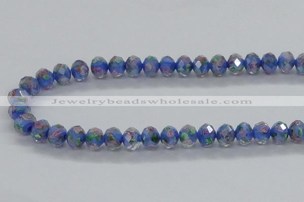 CLG30 15 inches 8*10mm faceted rondelle handmade lampwork beads