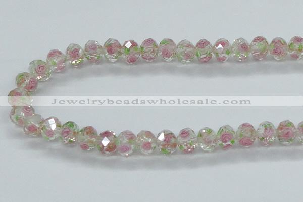 CLG31 15 inches 8*10mm faceted rondelle handmade lampwork beads