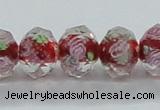 CLG32 15 inches 8*10mm faceted rondelle handmade lampwork beads