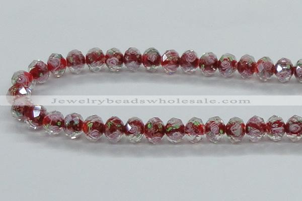 CLG32 15 inches 8*10mm faceted rondelle handmade lampwork beads