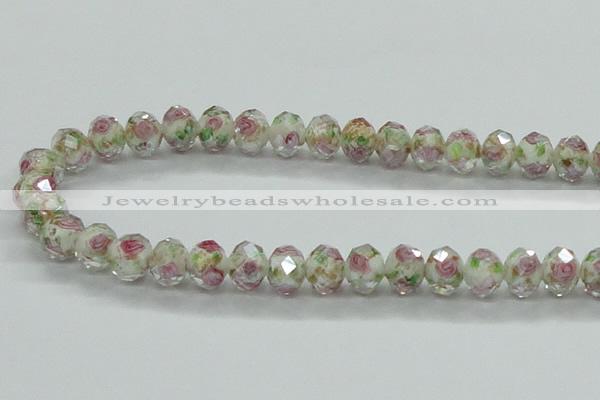 CLG33 15 inches 8*10mm faceted rondelle handmade lampwork beads