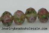 CLG35 15 inches 8*10mm faceted rondelle handmade lampwork beads