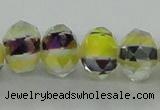 CLG36 14 inches 8*10mm faceted rondelle handmade lampwork beads