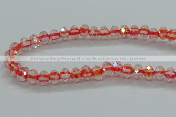 CLG40 14 inches 8*10mm faceted rondelle handmade lampwork beads