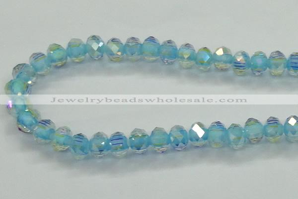 CLG42 14 inches 8*10mm faceted rondelle handmade lampwork beads