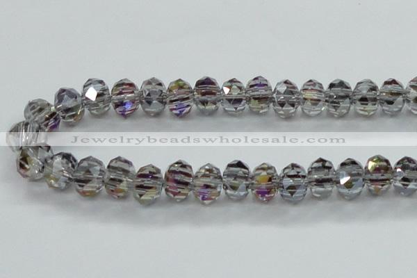 CLG49 13 inches 9*12mm faceted rondelle handmade lampwork beads