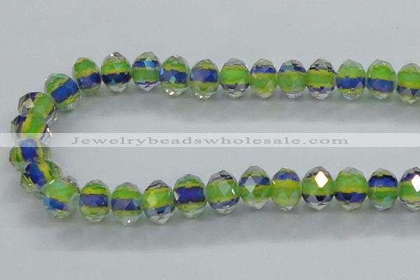 CLG50 13 inches 9*12mm faceted rondelle handmade lampwork beads