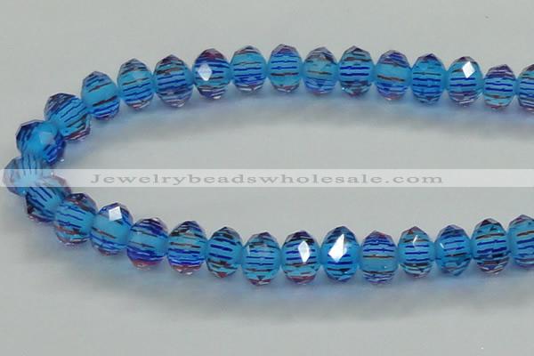 CLG51 13 inches 9*12mm faceted rondelle handmade lampwork beads