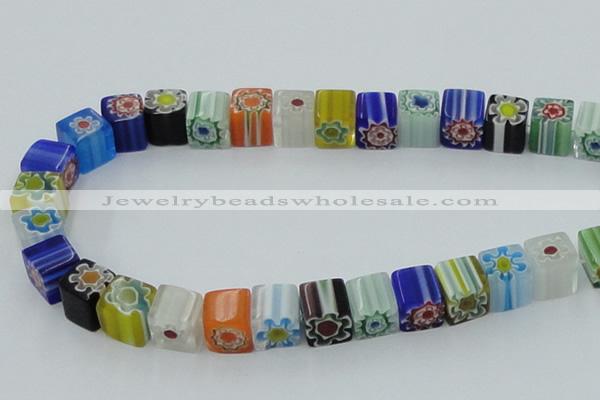 CLG512 16 inches 10*10mm cube lampwork glass beads wholesale