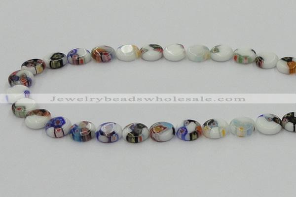 CLG515 16 inches 10mm flat round lampwork glass beads wholesale