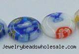 CLG517 16 inches 14mm flat round lampwork glass beads wholesale