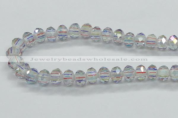 CLG52 13 inches 9*12mm faceted rondelle handmade lampwork beads