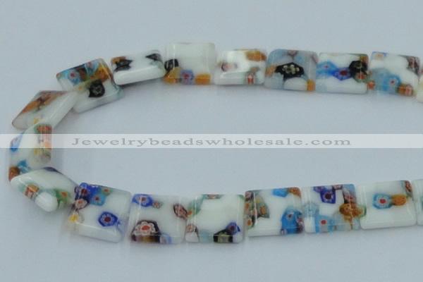 CLG523 16 inches 14*14mm square lampwork glass beads wholesale