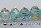 CLG53 13 inches 9*12mm faceted rondelle handmade lampwork beads