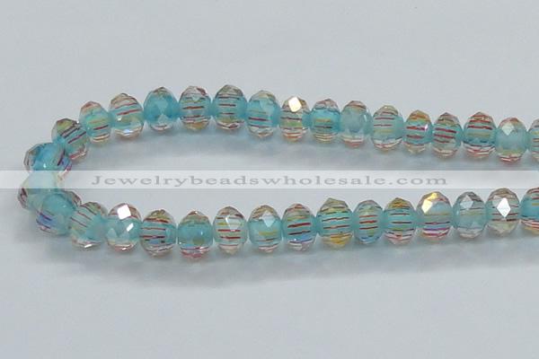 CLG53 13 inches 9*12mm faceted rondelle handmade lampwork beads