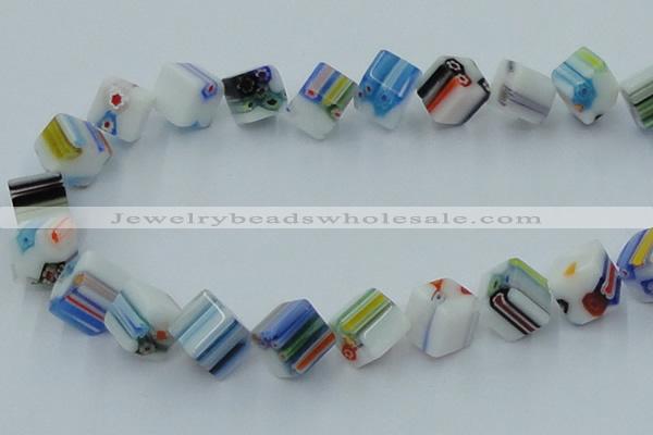 CLG530 16 inches 10*10mm cube lampwork glass beads wholesale