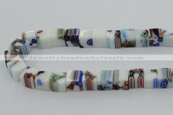 CLG533 16 inches 10*10mm cube lampwork glass beads wholesale