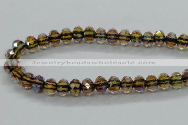 CLG54 13 inches 9*12mm faceted rondelle handmade lampwork beads