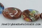 CLG553 16 inches 10*14mm oval goldstone & lampwork glass beads