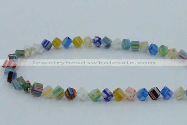 CLG568 16 inches 6*6mm cube lampwork glass beads wholesale