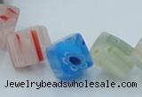 CLG569 16 inches 8*8mm cube lampwork glass beads wholesale