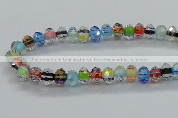 CLG57 13 inches 9*12mm faceted rondelle handmade lampwork beads