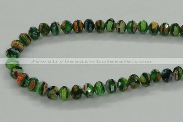 CLG58 15 inches 8*10mm faceted rondelle handmade lampwork beads