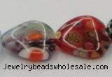 CLG581 16 inches 16*16mm heart lampwork glass beads wholesale