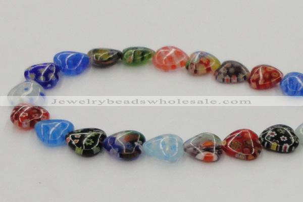 CLG581 16 inches 16*16mm heart lampwork glass beads wholesale